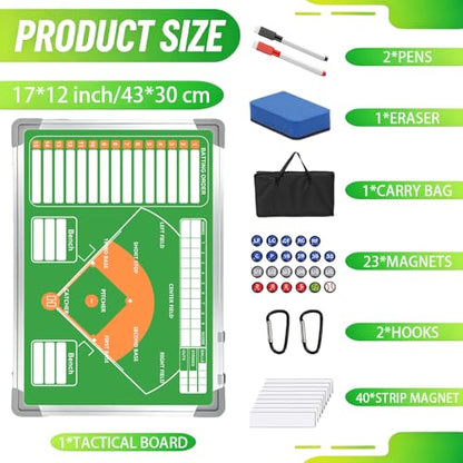 Magnetic Baseball Coach Board, Softball Coach Board, Baseball Accessories - color: Baseball-green