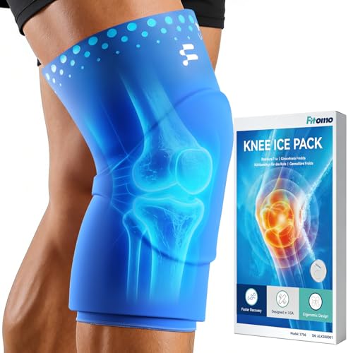 Knee Ice Pack Wrap, Long-Lasting Cold Compression for Knee Recovery - size: S