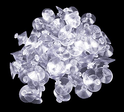 100Pcs Small Suction Cups for Glass, Without Hook Hole, Clear 20mm | PVC, Hold In High Humidity, No Residue, Reusable, Easy Remove, For Car Windows & Glass Tabletops, Smooth Surfaces, Decor