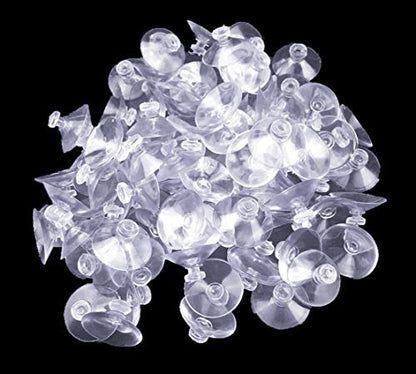 100Pcs Small Suction Cups for Glass, Without Hook Hole, Clear 20mm | PVC, Hold In High Humidity, No Residue, Reusable, Easy Remove, For Car Windows & Glass Tabletops, Smooth Surfaces, Decor