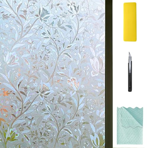Frosted Glass Window Film 23.6" by 78.5" Glass Film Decorative Window Films Window Cling Film Static Cling No Glue Heat Control for Home Office - color: Pure, size: 23.6" x 78.5"