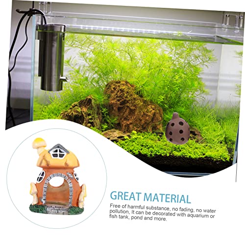 DOITOOL 5pcs Mushroom House Aquarium Decor Resin Fish Hideout for Shrimp and Fish Safe Material Underwater Shelter for for Any Aquarium