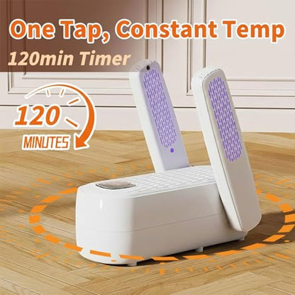 Boot Dryer - 3-4 Heat Settings, 360° Quick Drying, Auto Shut-Off and Timer for Tennis, Work Boots, Gloves