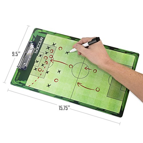 GoSports Premium Dry Erase Coaches Clipboards – Basketball, Baseball, Football, Soccer, Hockey, Volleyball, Lacrosse - color: Soccer