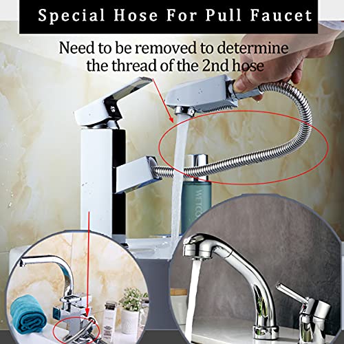 Kitchen 118-Inch or 300CM Pull Down Sink Faucet Replacement Pull Out Spray Head Hose Stainless Steel (Electroplating, 3 meters)