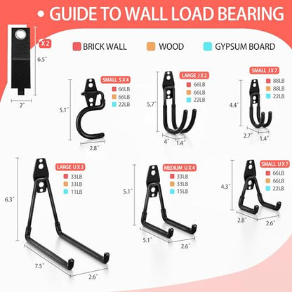 28 Pack Garage Hooks Heavy Duty with Non Slip PVC Coating - color: Black, size: 28pack