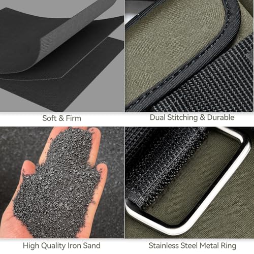 Sportneer Adjustable Ankle Weights with Removable Weights, Easy to Adjust - color: Army Green