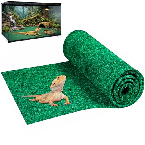47" x 24" Large Reptile Carpet Terrarium Liner Bedding Reptile Substrate Mat Tank Accessories for Bearded Dragon Snake Lizard Tortoise Leopard Gecko (Green) - color: Green