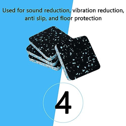 Luwint Treadmill Mat Pads, Rubber Foam Padding, Sound Isolation, Anti Vibration, Shock Absorbing, Noise Reduction Floor Protection Sheets for Treadmill, Washer Machine, Exercise Equipment - color: 4 Pcs