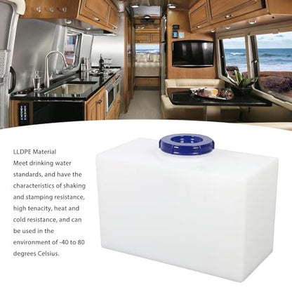 5 Gallon Fresh Water Holding for RV, Food Grade LLDPE Water Storage Container Portable for Trailer Boat Yacht, 15.75 x 9.84 x 7.87in