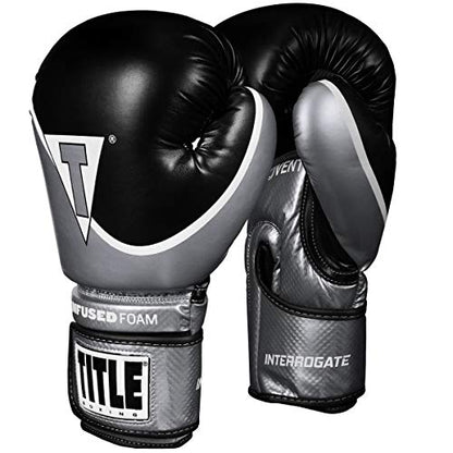 TITLE Boxing Infused Foam Interrogate Training Gloves 2.0 - Boxing Gloves, Boxing Training Gloves, MMA Gloves, Oz Training Gloves, Kickboxing Gloves, Punching Bag Gloves, Sparring Gloves - color: Silver/Black, size: 20 oz