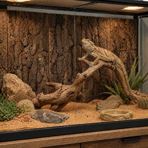 Natural Cork Bark Background for Reptile Terrarium, 4 Pack 11.8 x 7.9 Inch Cork Bark Flats, DIY Reptile Enclosure Background Climbing Wall for Gecko Bearded Dragon Lizard Snake Vivarium