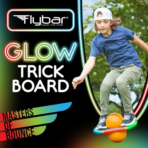 Flybar Pogo Trick Ball for Kids, Indoor & Outdoor Balance Bounce Board Toy - color: Retro Rocket