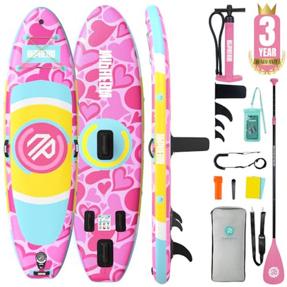 Niphean 10' Inflatable Paddle Board, Ultra-Light SUP for Beginners - color: Rose Pink
