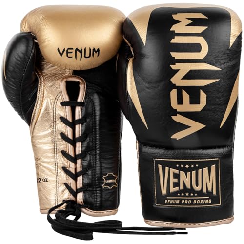 Venum Hammer Pro Boxing Gloves - color: Black/Gold, size: 10oz XL, style: Laces