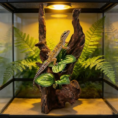 Resin Simulation Driftwood Aquarium Decor, Fish Tank Landscape Ornament Hideout for Betta Goldfish Amphibians Reptiles Rest Play Accessories