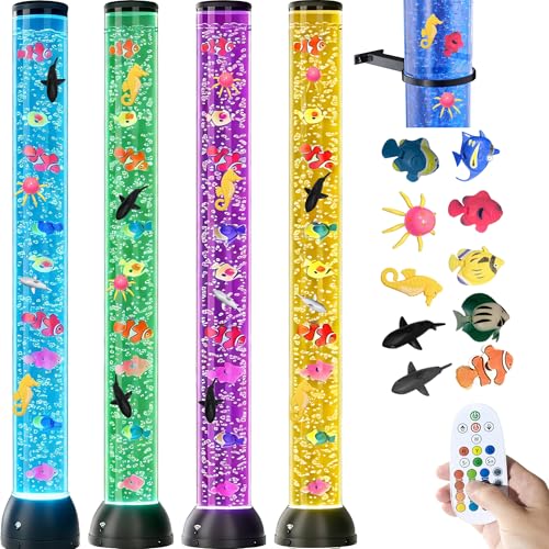 Large 4FT Sensory Bubble Tube Lamp with 16 Colour-Changing Effects,Remote Control,Calming Sensory Lights for Autistic,Bubble Tower Night Light Gift for Home,Bedroom,Office Decor