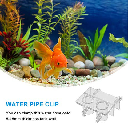Yardwe Dual Slot Tube Clamp for Aquarium Acrylic Holder Fixing Clip Air Pump Tubing Mount