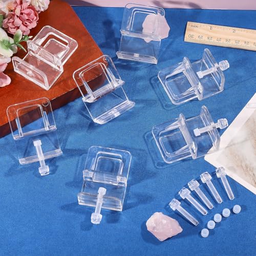 GLOBLELAND 12 Pcs Clear Acrylic Aquarium Lid Clips 28 mm Low Profile Fish Tank Cover Holder Rimless Tank Support Clamps for Glass Plastic Tops