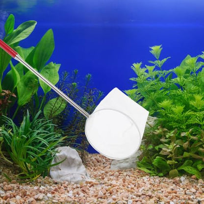 POPETPOP Mini Shrimp Net with Telescopic Handle Fine Mesh Small Aquarium Fish Net for Shrimp Catching and Aquarium Maintenance for Breeding and Cleaning