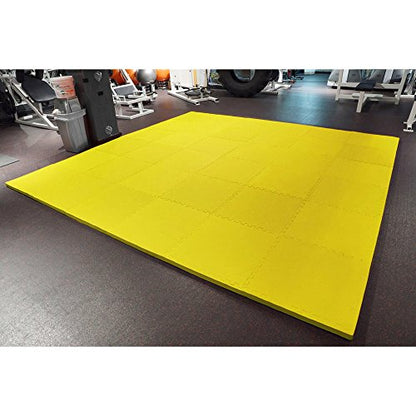 Meister X-Thick 1.5" Interlocking EVA Foam Mats - YL - 25 Tiles (100 Sqft) - color: Yellow, size: 25 Tiles (100 Sqft)