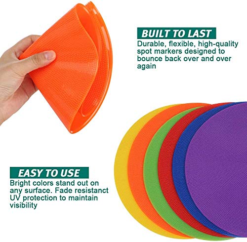 60 Pcs Poly Vinyl Spot Markers Rubber Floor Dots Non Slip Agility Markers - size: 10inch