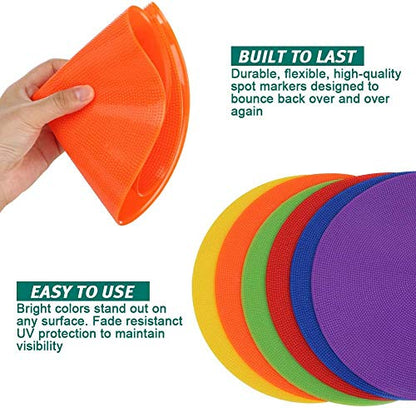 60 Pcs Poly Vinyl Spot Markers Rubber Floor Dots Non Slip Agility Markers - size: 10inch