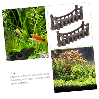 POPETPOP 2Pcs Fake Bridge Landscaping Ornament Realistic Aquarium Decor for Fish Tank Landscape Material Safe for Vivid and Lifelike Design
