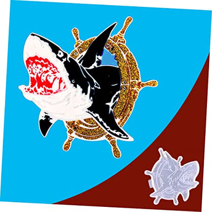 SEWACC Shark Shape DIY Coaster Mold Silicone Cup Mat Making Mold for Custom Resin Crafting and Easy to Use and for Unique Home Decor