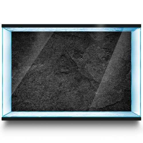 Aquarium Background Stickers - Black Stone Texture- Fish Tank Reptile Terrarium Decor Poster (120 x 60 cm / (47.2 x 23.6 inches))