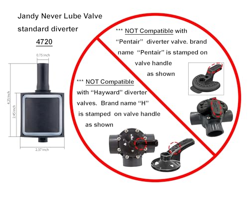 ATIE Pool Valve Diverter Kit 4720 Replacement for Jandy 2 Port or 3 Port Never Lube Pool Diverter Valve Standard Diverter 4720