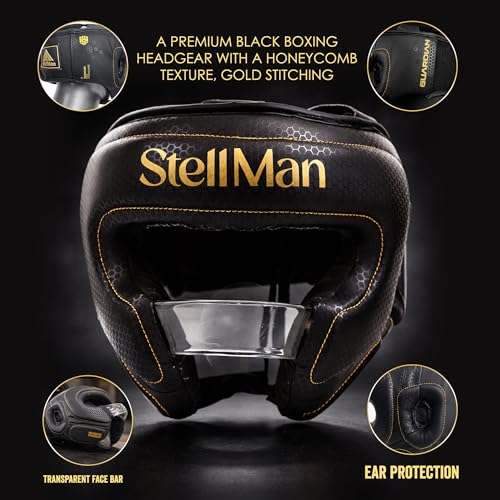 Boxing Headgear for MMA Training, Adjustable Padded Protective Helmet – Muay Thai, Kickboxing, Karate, Taekwondo & Martial Arts Sparring - size: S/M with Face Bar