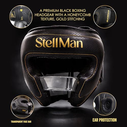Boxing Headgear for MMA Training, Adjustable Padded Protective Helmet – Muay Thai, Kickboxing, Karate, Taekwondo & Martial Arts Sparring - size: S/M with Face Bar