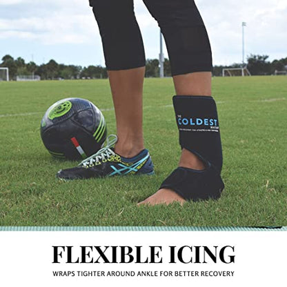 Coldest Foot Ankle Achilles Pain Relief Ice Wrap with 2 Cold Gel Packs | Best for Achilles Tendon Injuries, Plantar Fasciitis, Bursitis & Sore Feet Built for Cold Therapy (2-Pack) - color: With Adjustable Straps (Pack of 2)