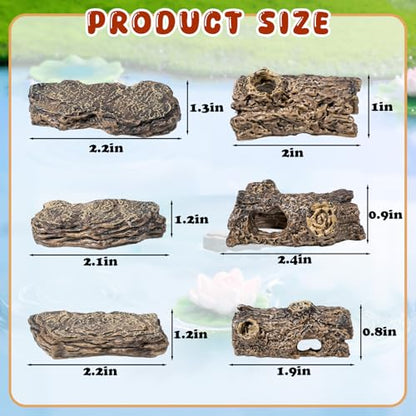 6 Pcs Diorama Rocks Artificial Tree Stump Miniature Stone for Diorama Supplies Micro Train Landscape Mini Garden Figurines Fish Tank Decor Cave Terrarium