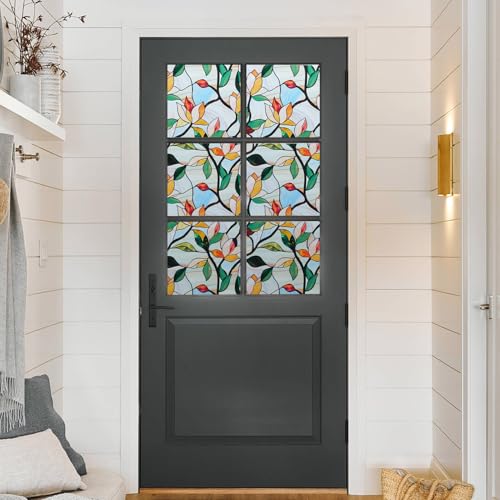 DKTIE 2nd Gen Frosted Glass Window Privacy Film for Glass Windows Two-Way Privacy Day and Night, Home Decor, Anti-UV, Anti-Glare, Heat Blocking (S691, 17.7in X 78.7in)