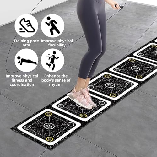 Rubber Agility Ladder Non-Slip Speed Agility Training Ladder Pad for Soccer Football Footwork, Workout Ladder for Soccer Football Tennis Boxing Training, Agility Training Equipment - size: 15 ft