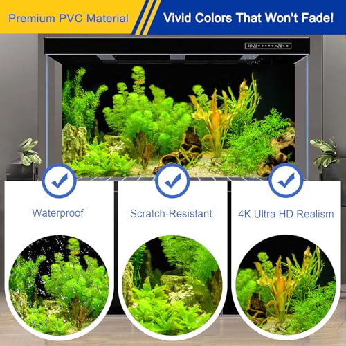 Aquarium Background & Fish Tank Background – Ultra HD Static Cling, Tape-Free, Vibrant Underwater Scene for Stunning Aquarium Decorations 17.7 X 47.2 Inches