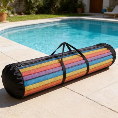 Pool Noodle Storage Bag, Oxford Portable Mesh Pool Noodles Organizer with Zipper, Swimming Float Mesh Bag for Water Toys Swim Tool and Accessories Organization