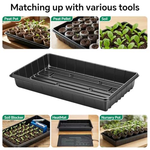 10 Plant Growing Trays,Plant Tray, Seed Tray, Seedling Tray, Propagation Tray, Plant Trays for Seedlings, Planting Trays, Seedling Starter Tray(No Drain Holes)