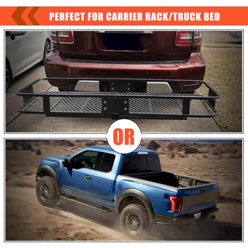 Hitch Mount Cargo Carrier Luggage Bag Waterproof 16 Cubic Feet Luggage Rack | Soft Shell Luggage Bag,Include 8 Reinforced Straps,Combination Lock,for All Vehicle with Steel Trailer Cargo Carrier Basket - size: 16 Cubic Feet