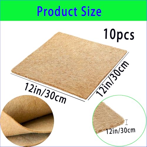 10 Pack Jute Grow Mat for Microgreens, 12" X 12" Hydroponic Grow Pads for Growing Tray Sprouting Trays Jute Fiber Seed Starter Planting for Wheatgrass Sprouts Starter Tray，Micro Greens & Wheatgrass - size: Medium