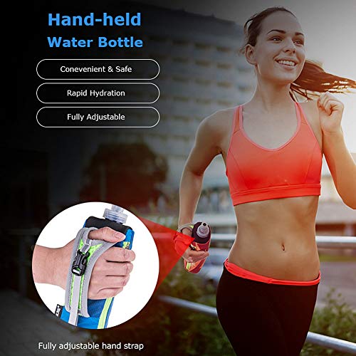 AONIJIE Running Water Bottle Handheld Hydration Pack with 500ml Soft Flask - color: Black