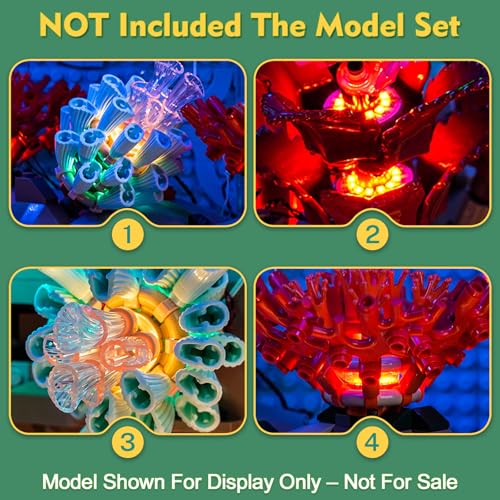 LocoLee Light kit Compatible with Lego 10366 Tropical Aquarium - No Model Only Light, Touch Dimmer Switch Lighting Accessories for Lego Icons Aquarium 10366 Fish Tank (Standard Version)