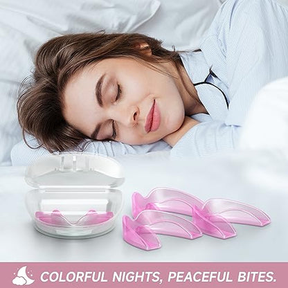 Pink Mouth Guard for Women, 4 Pack Medium Size