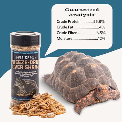 Fluker's Freeze Dried River Shrimp, Nutrient-Packed, Ideal for Lizards, Reptiles, Birds, Fish, Hedgehogs, 1 Oz