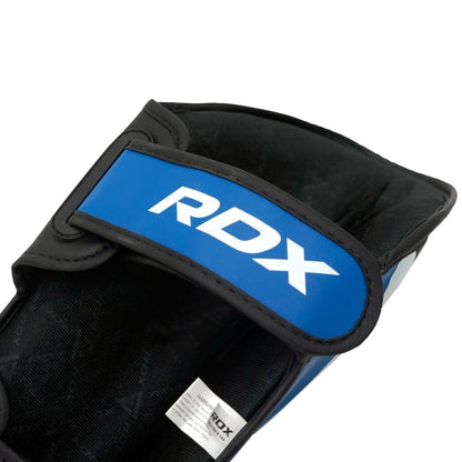 RDX Shin Guards for Kickboxing, MMA, Muay Thai Training, Maya Hide Leather Instep Pads for Sparring, Martial Arts, Gear for BJJ and Boxing - color: BLUE BLACK