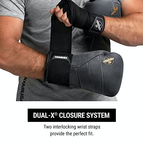 Hayabusa T3 LX Leather Boxing Gloves | Leather Boxing Gloves, Training Gloves Men and Women, Sparring Gloves, Heavy Bag Gloves, 16oz Boxing Gloves, Muay Thai Gloves - color: Obsidian/Gold, size: 14oz