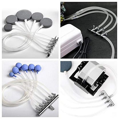 Fish Air Aquarium Air Control Lever Valve Distributor Fish Air Splitter Stainless Steel Air Tubing Connector Splitter (6 Way)