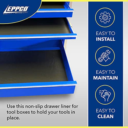 Enterprises Tool Box Drawer Liner 12-inch Wide x 72” Long Non-Slip Tools Chest Mat, Black